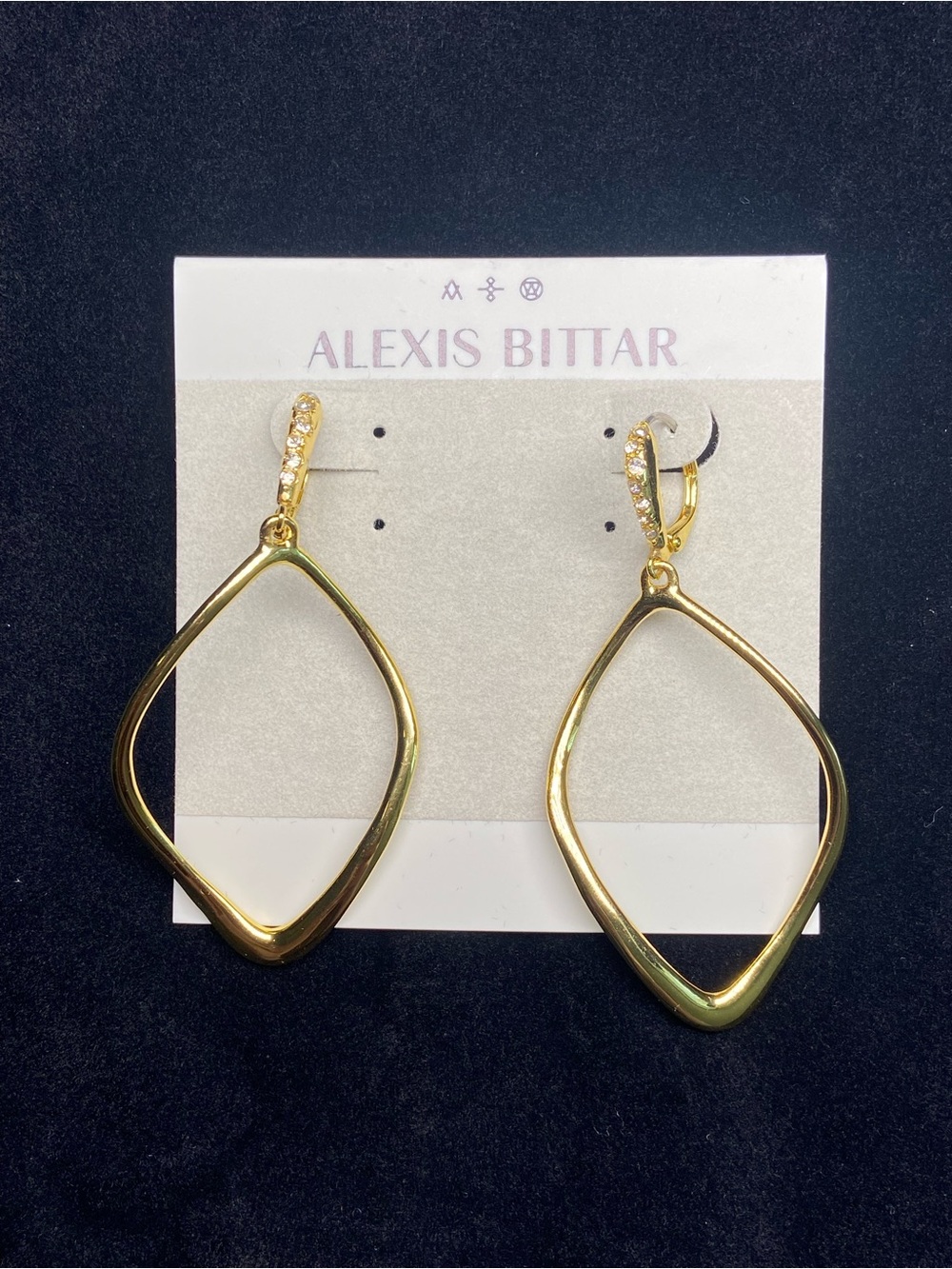 Alexis Bittar Gold Open Organic Diamond-Shaped Drop Earrings